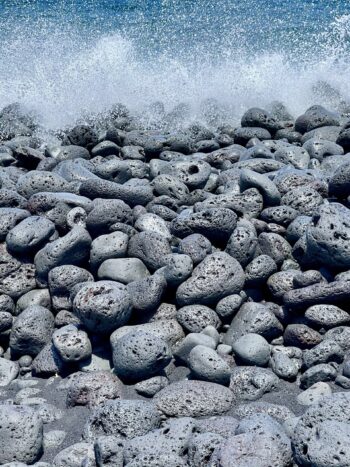 Volcanic Rocks And Sea Foam